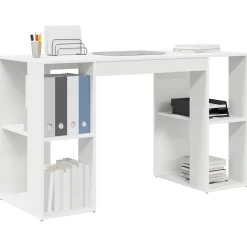 Bureau met plank met opslag 130 x 50.5 x 75 cm Bewerkt hout><noscript><img width=