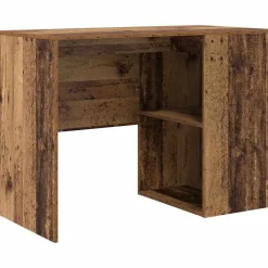 Kantoormeubelen*vidaXL Bureau met plank 102 x 50 x 75 cm Bewerkt hout Oud hout