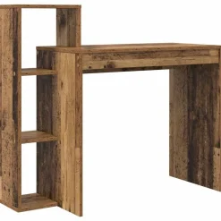 Kantoormeubelen*vidaXL Bureau met plank 100 x 40 x 90 cm Bewerkt hout Oud hout