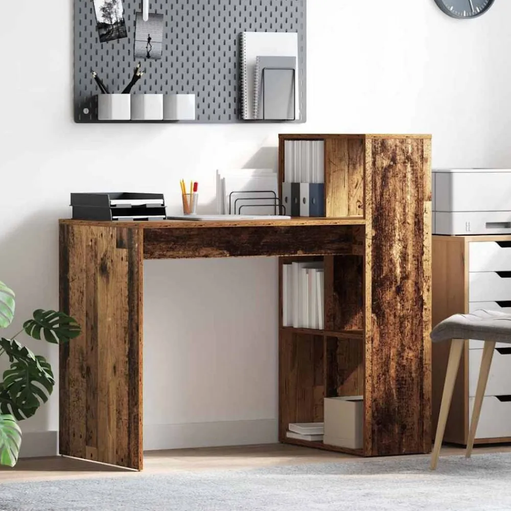 Bureau met plank 108 x 55 x 103.5 cm Bewerkt hout>vidaXL Best
