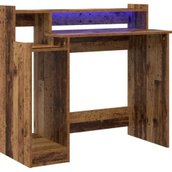 Kantoormeubelen*vidaXL Bureau met plank Oudhout 97 x 45 x 90 cm Bewerkt hout Oud hout