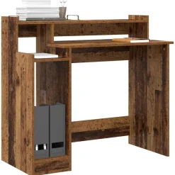 Kantoormeubelen*vidaXL Bureau met plank Oudhout 97 x 45 x 90 cm Bewerkt hout Oud hout