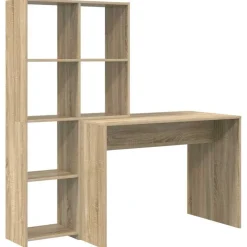 Kantoormeubelen*vidaXL Bureau met plank 138,5 x 55 x 143 cm Bewerkt hout Sonoma eiken