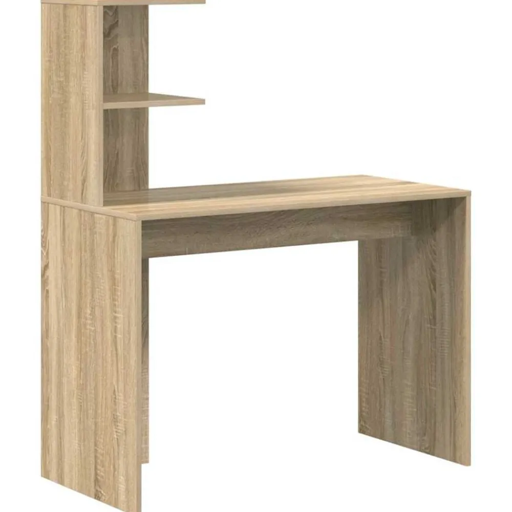 Bureau met plank 102 x 50 x 124 cm Bewerkt hout>vidaXL New