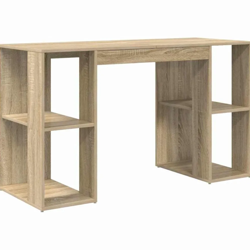 Bureau met plank 130 x 50.5 x 75 cm Bewerkt hout>vidaXL Best