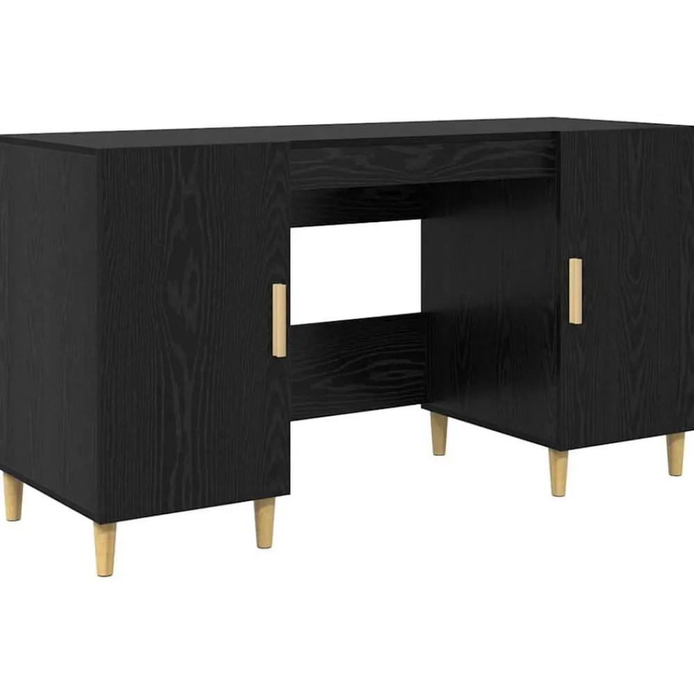 Bureau met plank 140 x 50 x 75 cm Bewerkt hout>vidaXL Hot