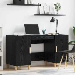 Bureau met plank 140 x 50 x 75 cm Bewerkt hout>vidaXL Hot
