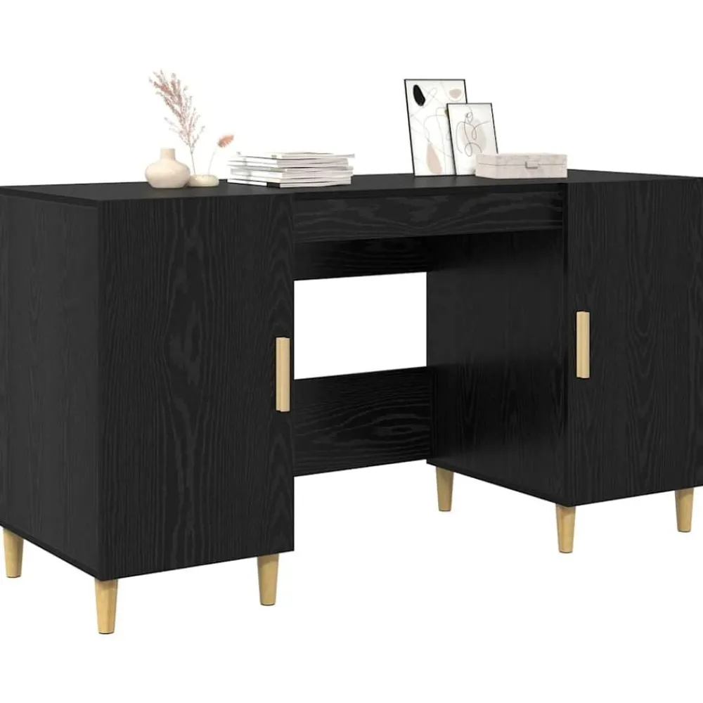 Bureau met plank 140 x 50 x 75 cm Bewerkt hout>vidaXL Hot