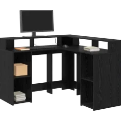 Bureau met plank 130 x 130 x 91 cm Bewerkt hout><noscript><img width=