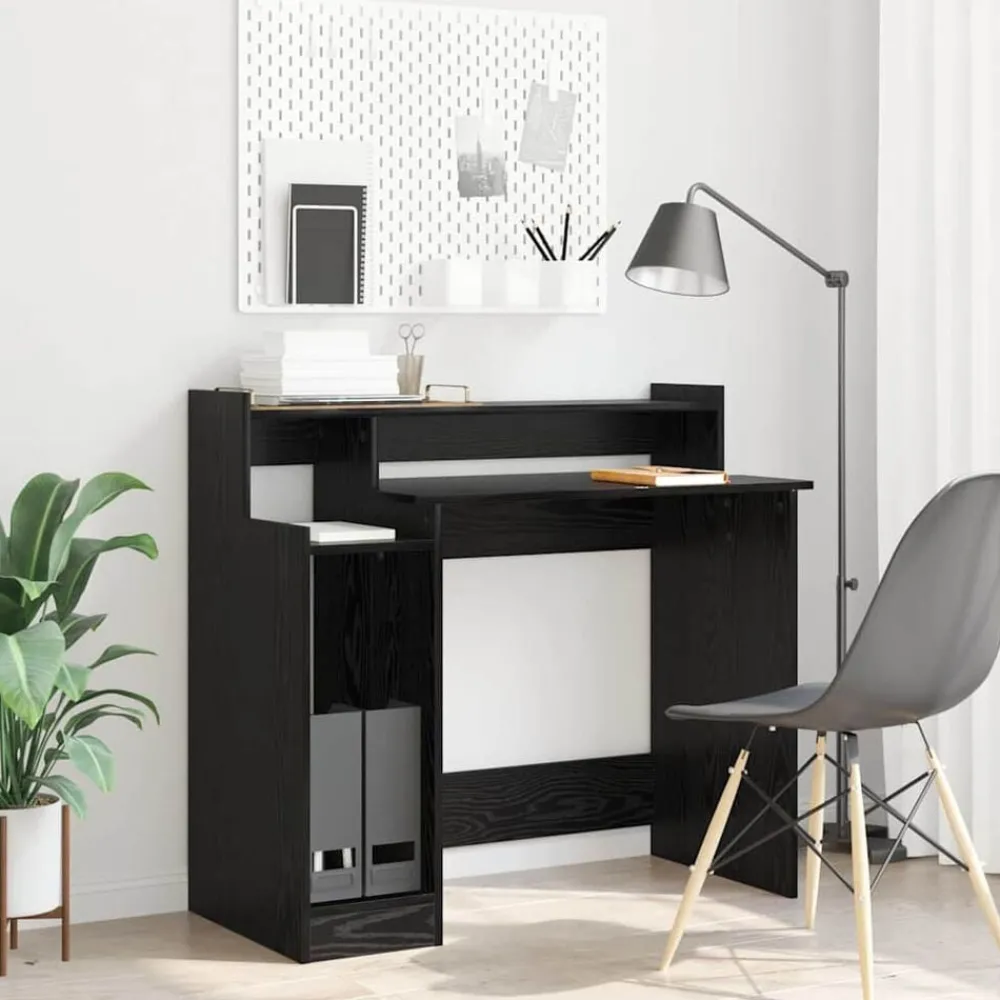 Bureau met plank 97 x 45 x 90 cm Bewerkt hout>vidaXL Online