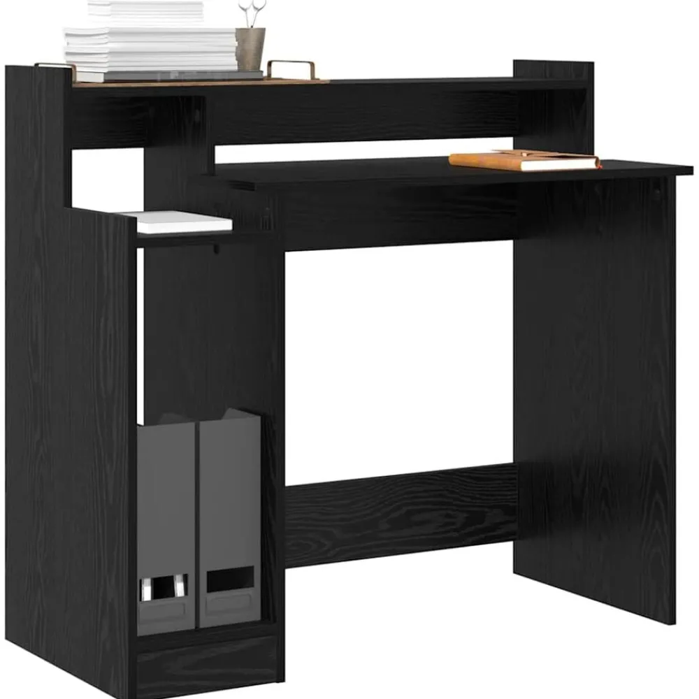 Bureau met plank 97 x 45 x 90 cm Bewerkt hout>vidaXL Online