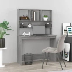 Bureau met schappen 102x45x148 cm bewerkt hout>vidaXL Sale