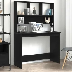 Bureau met schappen 102x45x148 cm bewerkt hout kleur>vidaXL Clearance