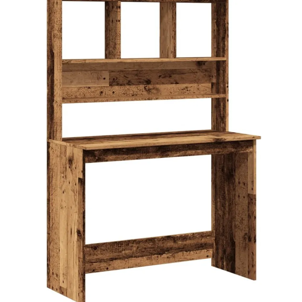 Bureau met schappen 102x45x148 cm bewerkt hout kleurig>vidaXL Outlet