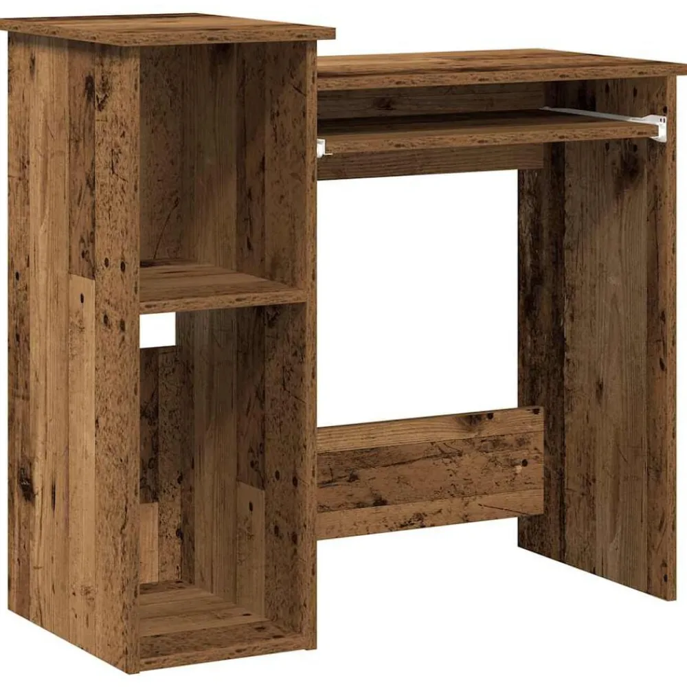Bureau met schappen 84x40x78 cm bewerkt hout kleurig>vidaXL Outlet
