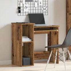 Bureau met schappen 84x40x78 cm bewerkt hout kleurig><noscript><img width=