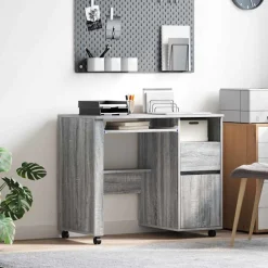 Bureau met Wielen 91 x 50 x 77 cm Bewerkt hout>vidaXL Discount