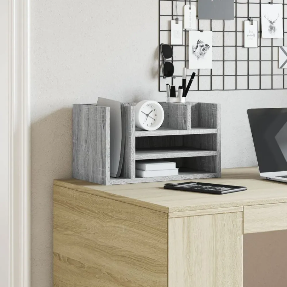 Bureau organiser 44,5x24x25 cm bewerkt hout eiken>vidaXL Best