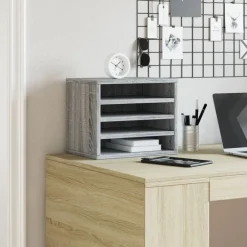 Bureau organiser 36x26x29,5 cm bewerkt hout eiken><noscript><img width=