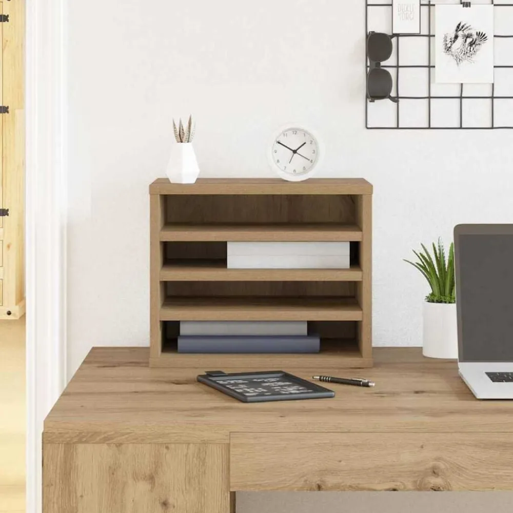 Kantoorartikelen*vidaXL Bureau Organizer Artisan Eiken 36 x 26 x 29,5 cm Bewerkt hout artisanaal eikenkleurig
