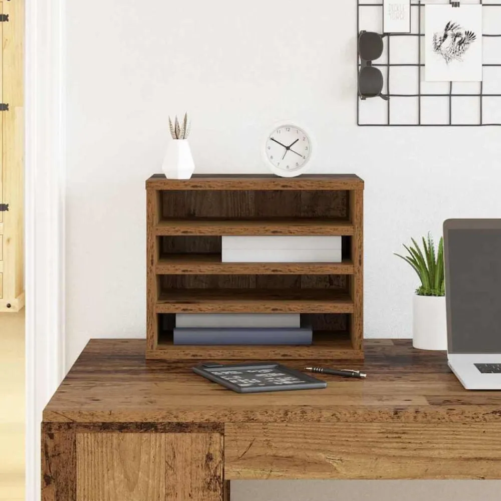 Kantoorartikelen*vidaXL Bureau Organizer Oudhout 36 x 26 x 29,5 cm Bewerkt hout Oud hout