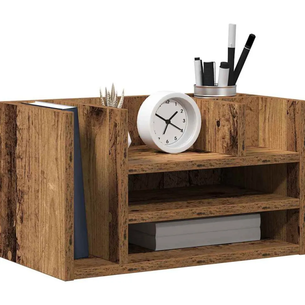 Bureau Organizer Oudhout 44,5 x 24 x 25 cm Bewerkt hout>vidaXL Hot