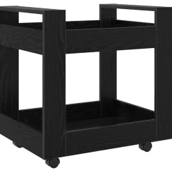 Trolleys*vidaXL Bureau Trolley 60 x 45 x 60 cm Bewerkt hout Zwart eiken