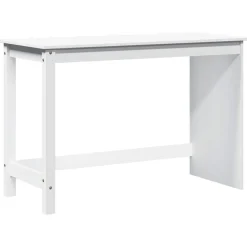Kantoormeubelen*vidaXL Bureau 112 x 50 x 75 cm Massief Vurenhout Wit