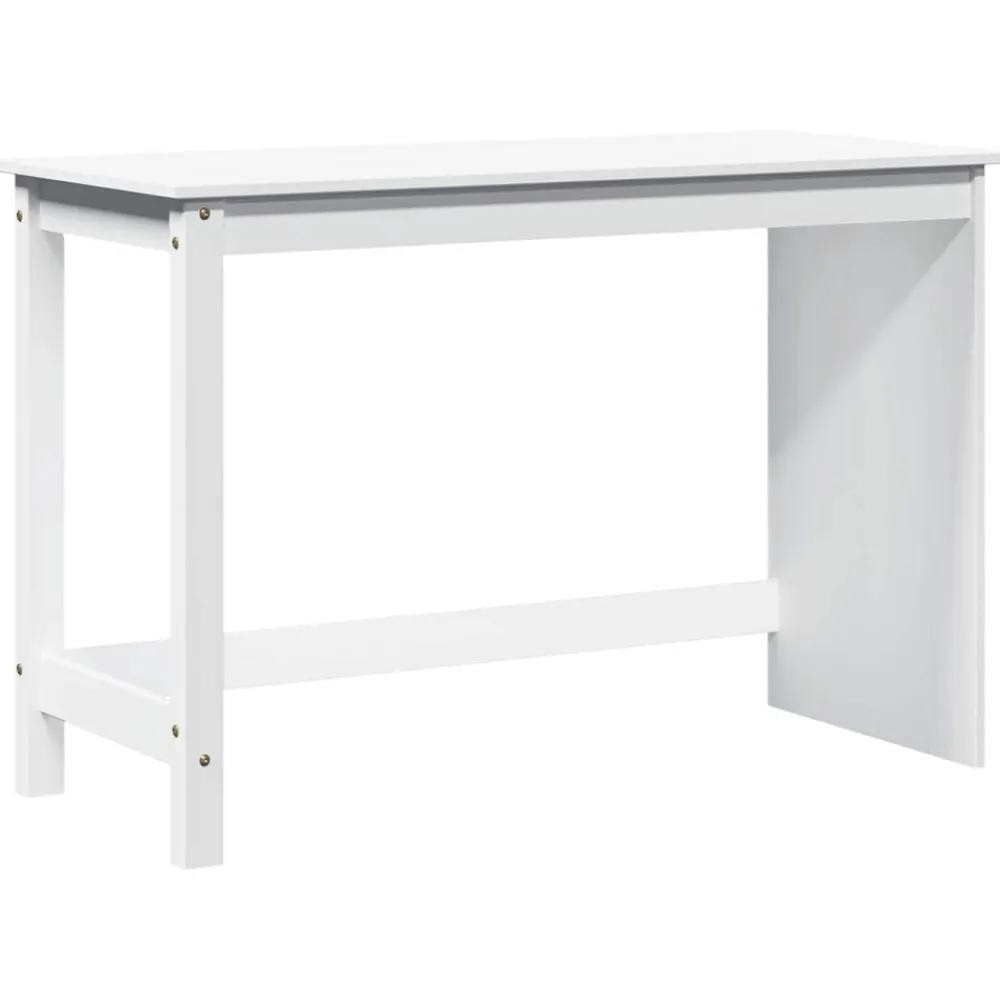 Kantoormeubelen*vidaXL Bureau 112 x 50 x 75 cm Massief Vurenhout Wit