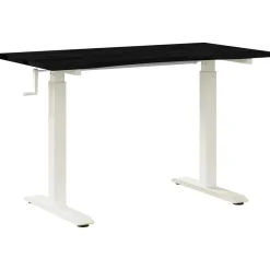 Kantoormeubelen*vidaXL Bureau 120 x 60 cm Massief Eikenhout Wit en donkerbruin