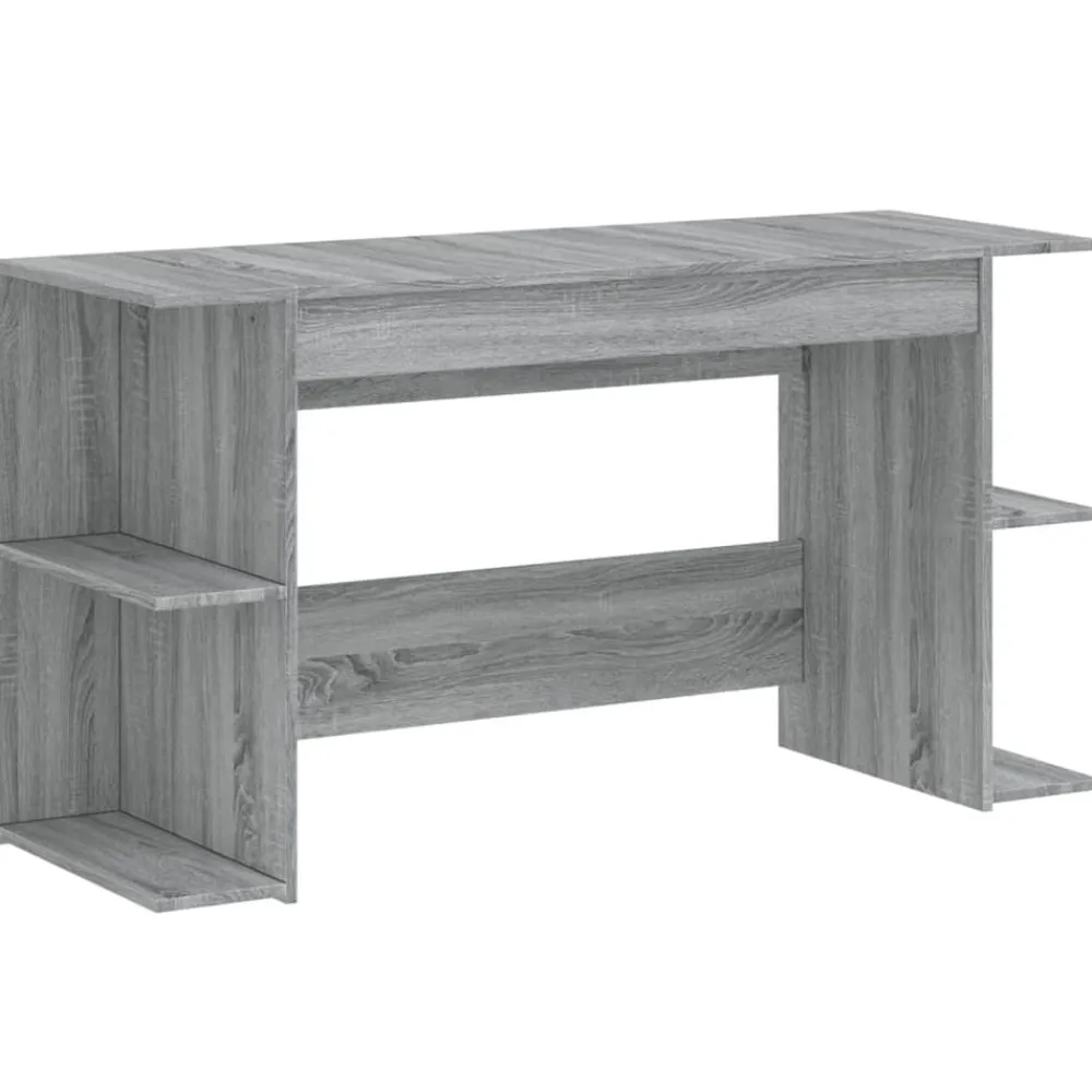 Kantoormeubelen*vidaXL Bureau 140x50x75 cm bewerkt hout eikenkleurig Grijs sonoma
