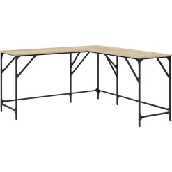 Kantoormeubelen*vidaXL Bureau 149x149x75 cm bewerkt hout kleurig Sonoma eiken