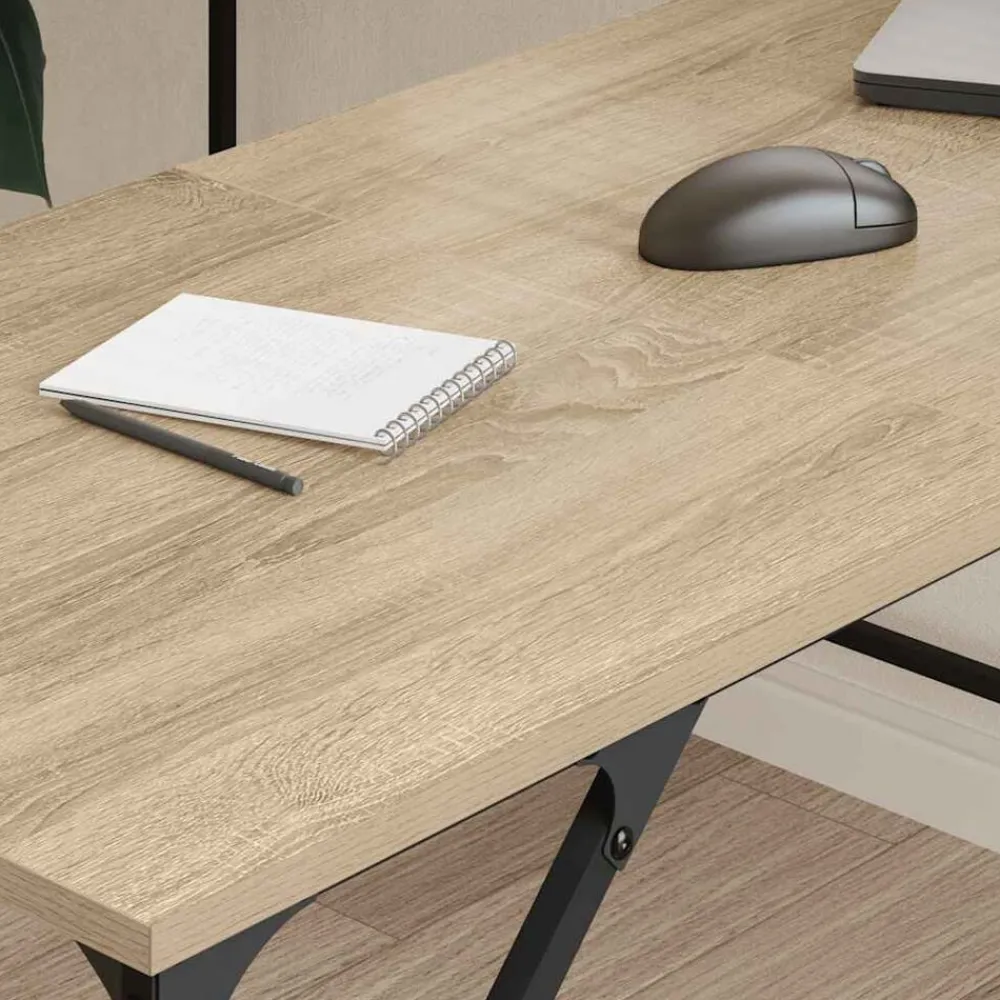 Kantoormeubelen*vidaXL Bureau 149x149x75 cm bewerkt hout kleurig Sonoma eiken