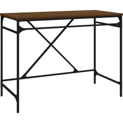 Kantoormeubelen*vidaXL Bureau 100x50x75 cm bewerkt hout en ijzer bruin eikenkleur