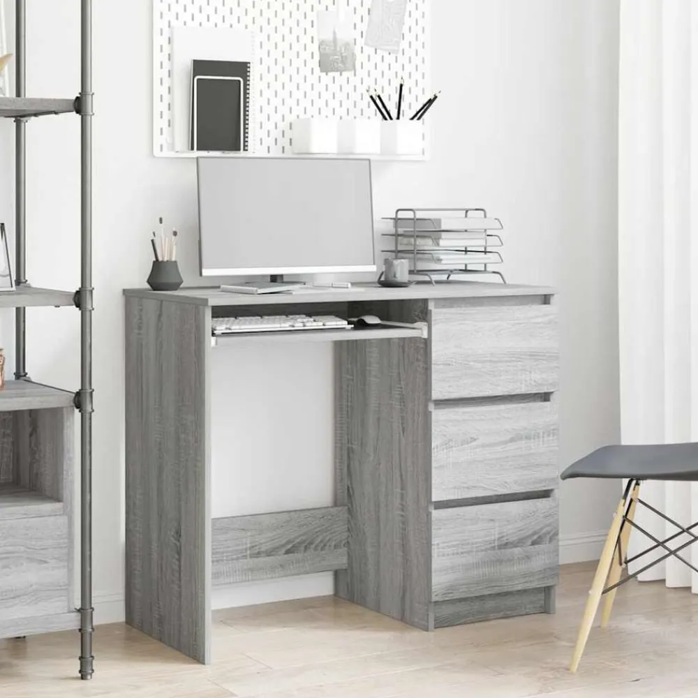 Bureau 90x45x76 cm bewerkt hout eikenkleurig>vidaXL Clearance