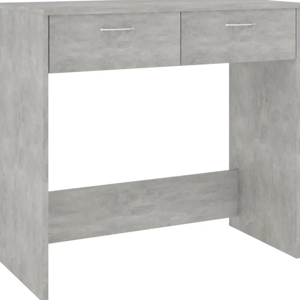 Kantoormeubelen*vidaXL Bureau 80x40x75 cm bewerkt hout Betongrijs