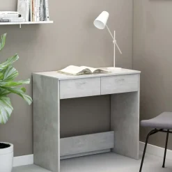 Kantoormeubelen*vidaXL Bureau 80x40x75 cm bewerkt hout Betongrijs