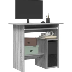 Kantoormeubelen*vidaXL Bureau 80x45x74 cm bewerkt hout eikenkleurig Grijs sonoma