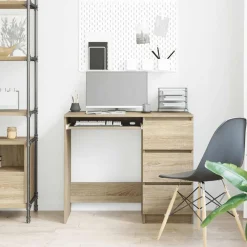 Bureau 90x45x76 cm bewerkt hout kleurig><noscript><img width=