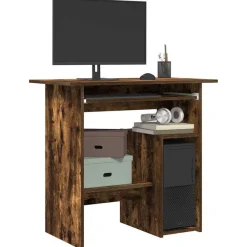Kantoormeubelen*vidaXL Bureau 80x45x74 cm bewerkt hout kleurig Gerookt eiken