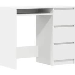 Kantoormeubelen*vidaXL Bureau 90x45x76 cm bewerkt hout Wit