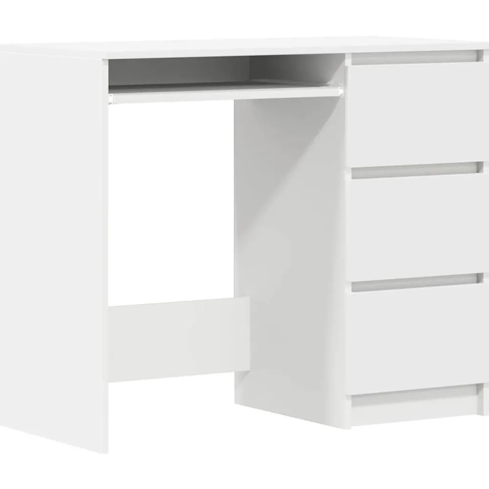 Kantoormeubelen*vidaXL Bureau 90x45x76 cm bewerkt hout Wit