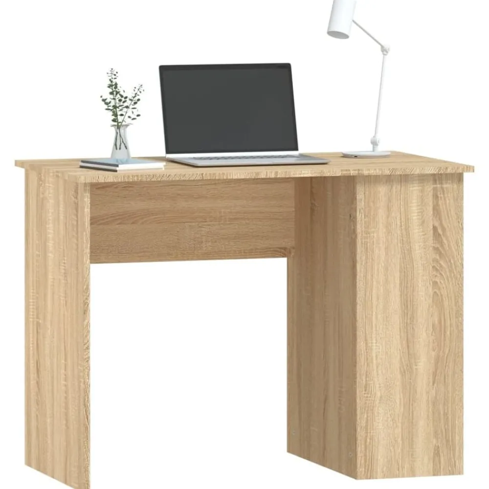 Kantoormeubelen*vidaXL Bureau 100x55x75 cm bewerkt hout kleurig Sonoma eiken