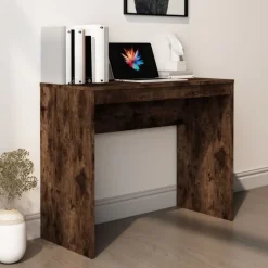 Kantoormeubelen*vidaXL Bureau 90x40x72 cm bewerkt hout kleurig Gerookt eiken