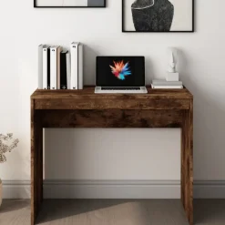 Kantoormeubelen*vidaXL Bureau 90x40x72 cm bewerkt hout kleurig Gerookt eiken