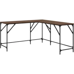 Kantoormeubelen*vidaXL Bureau 149x149x75 cm bewerkt hout bruin eikenkleur