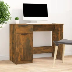 Kantoormeubelen*vidaXL Bureau 100x50x75 cm bewerkt hout kleurig Gerookt eiken
