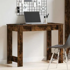 Kantoormeubelen*vidaXL Bureau 100x45x75 cm bewerkt hout kleurig Gerookt eiken