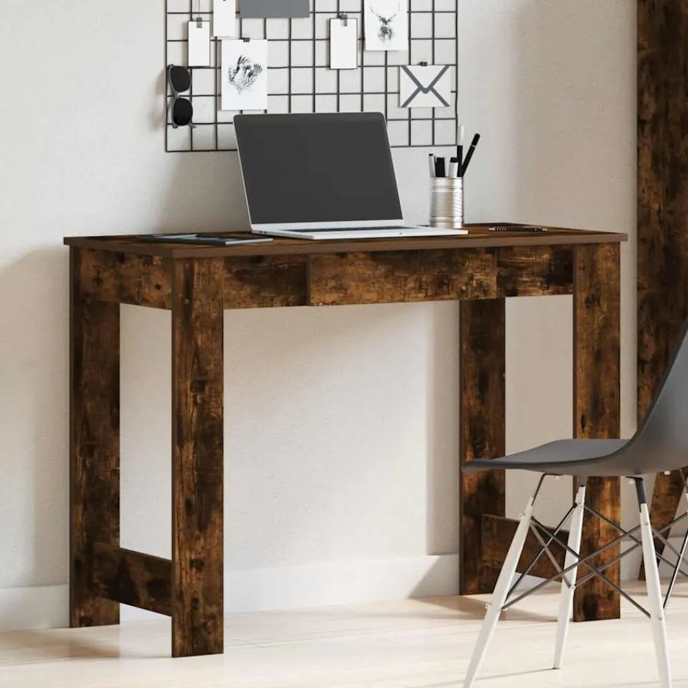 Kantoormeubelen*vidaXL Bureau 100x45x75 cm bewerkt hout kleurig Gerookt eiken