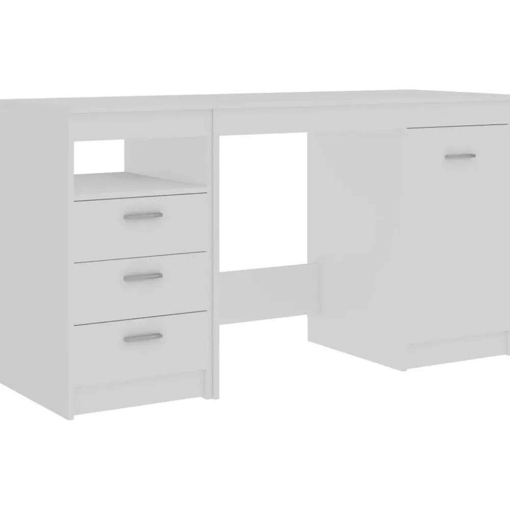 Kantoormeubelen*vidaXL Bureau 140x50x76 cm bewerkt hout Wit